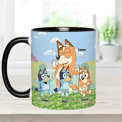 Cool Mum Cool Dad Cute Blue Dog - Personalized Mother Accent Mug Accent Mug The Next Custom Gift