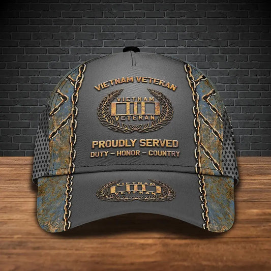 Country - Vietnam Veteran Cap, Proudly Served, Duty – Honor – Country - Personalized Cap (TL) Hat The Next Custom Gift