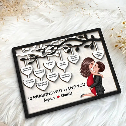 Couple - 10 Reasons Why I Love You - Personalized Wooden Plaque Wooden Plaque The Next Custom Gift