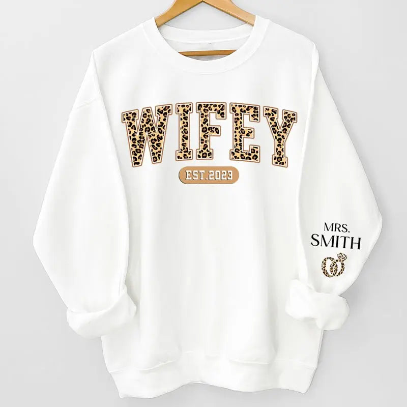 Couple - A Happy Wifey - Personalized Sweater (LH) Sweater The Next Custom Gift