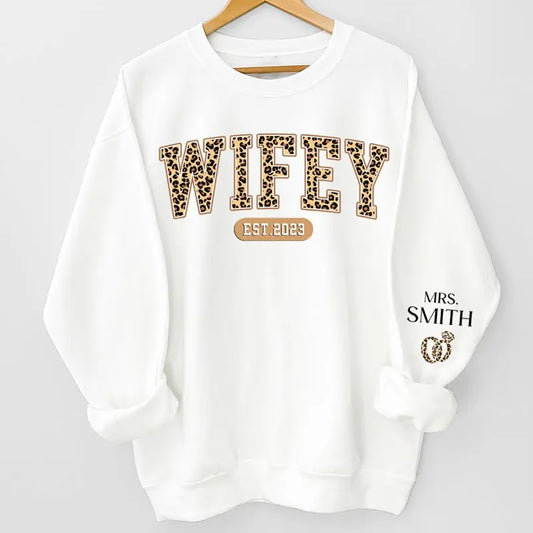 Couple - A Happy Wifey - Personalized Sweater (LH) Sweater The Next Custom Gift