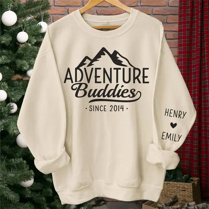 Couple - Adventure Buddies For Life - Personalized Sweatshirt (LH) Shirts & Tops The Next Custom Gift