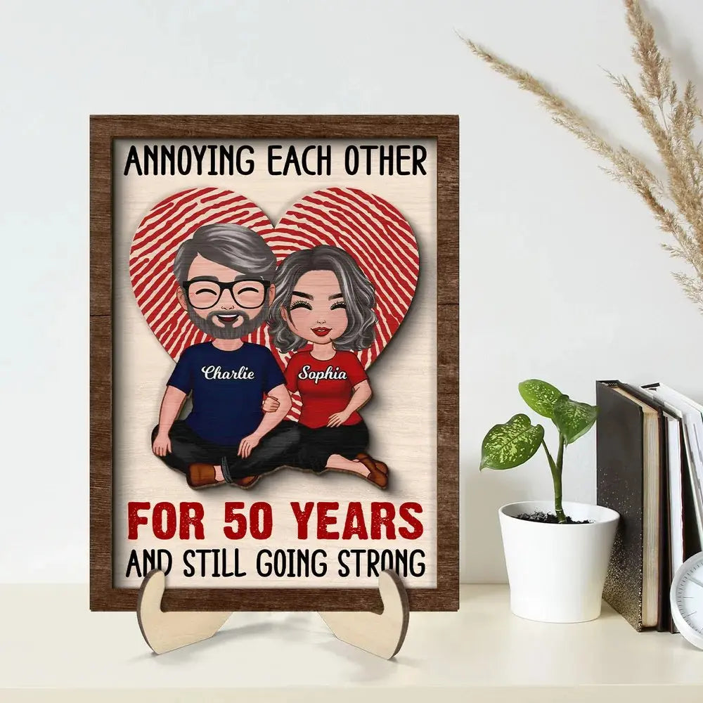 Couple - Annnoying Each Other Couple - Personalized 2-Layer Wooden Plaque (AB) Wooden Plaque The Next Custom Gift