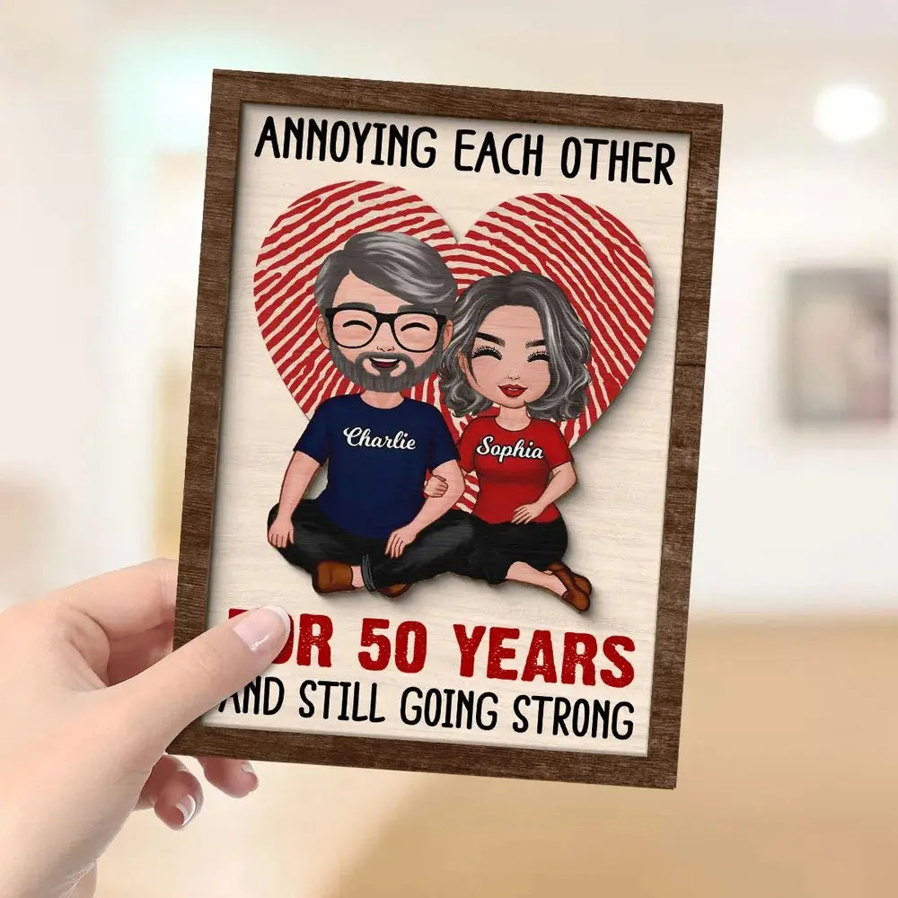 Couple - Annnoying Each Other Couple - Personalized 2-Layer Wooden Plaque (AB) Wooden Plaque The Next Custom Gift