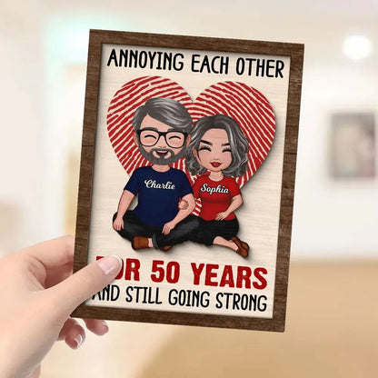 Couple - Annnoying Each Other Couple - Personalized 2-Layer Wooden Plaque (AB) Wooden Plaque The Next Custom Gift