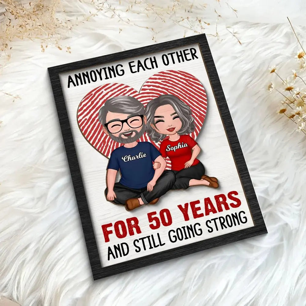 Couple - Annnoying Each Other Couple - Personalized 2-Layer Wooden Plaque (AB) Wooden Plaque The Next Custom Gift