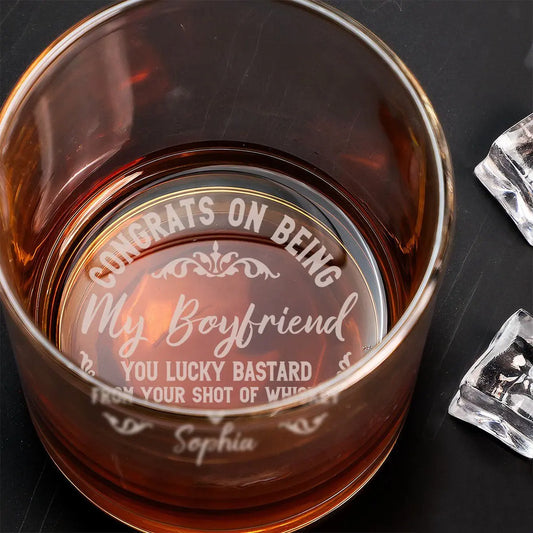 Couple- Congrats On Being My Husband- Personalized Engraved Whiskey Glass Whiskey Glass The Next Custom Gift