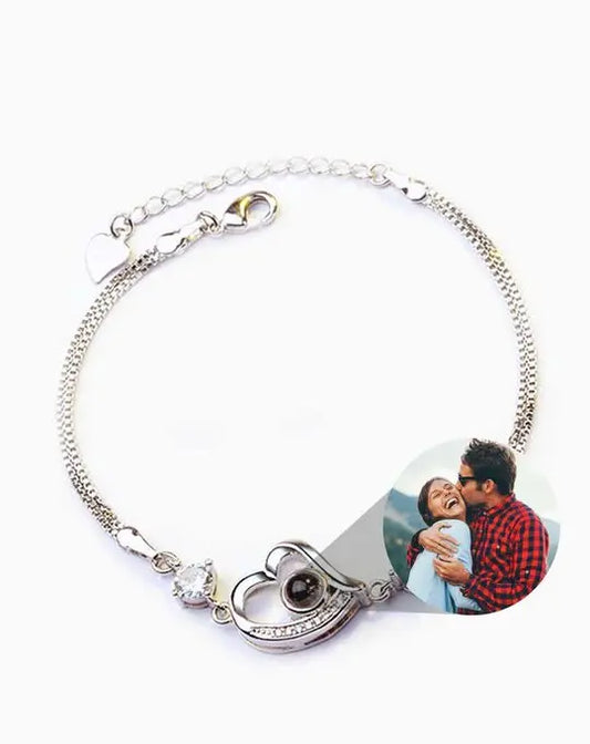 Couple - Custom Heart Bracelet - Personalized Photo Heart Bracelet  The Next Custom Gift