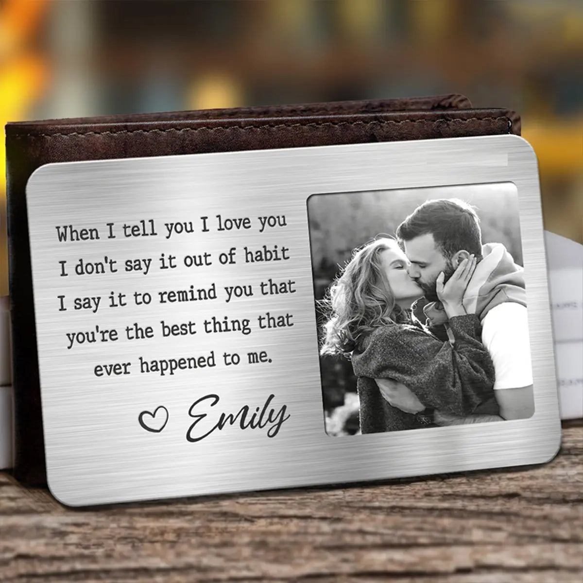 Couple - Custom Photo Dear Love Of My Life - Personalized Photo Aluminum Wallet Card - The Next Custom Gift  Card