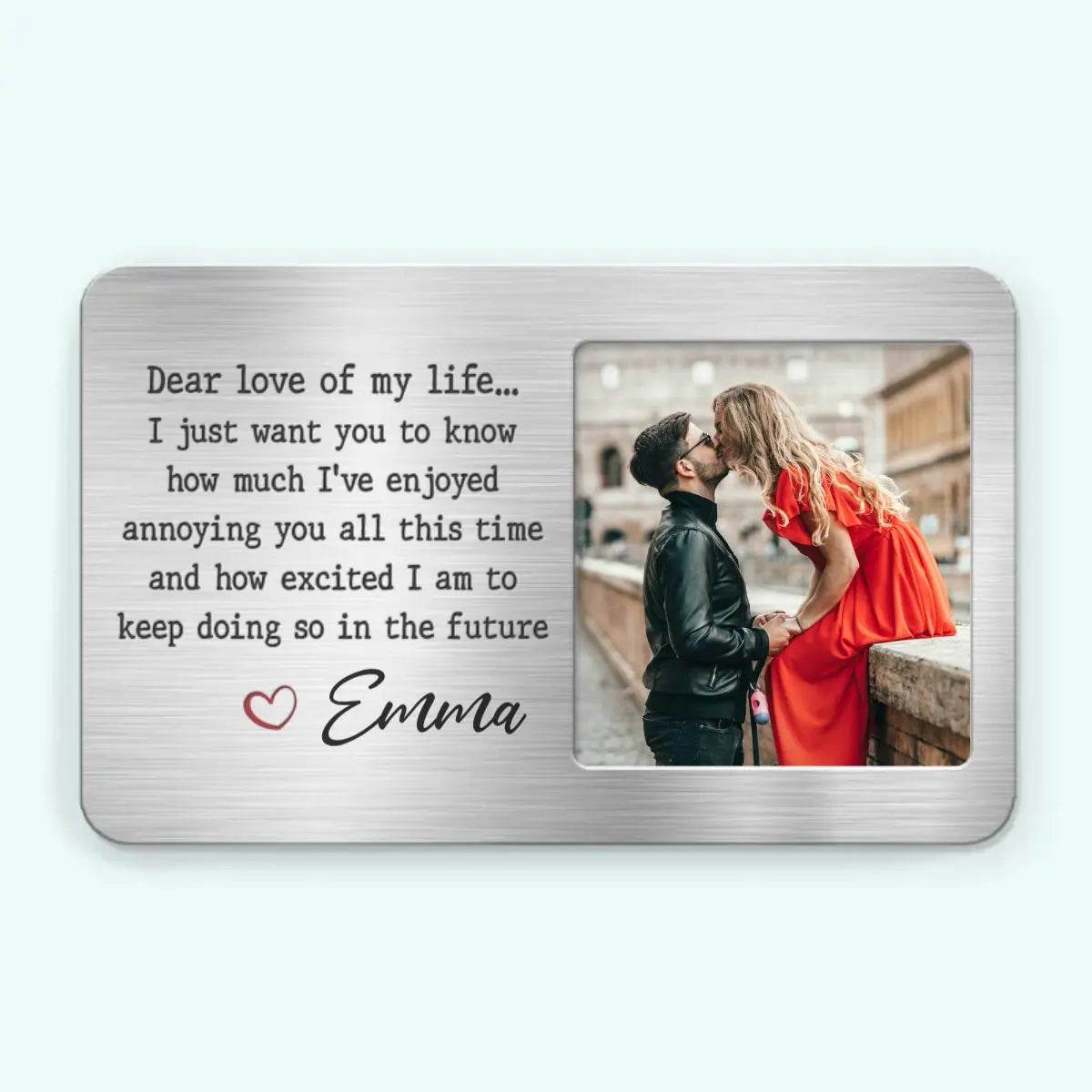 Couple - Custom Photo Dear Love Of My Life - Personalized Photo Aluminum Wallet Card - The Next Custom Gift  Card