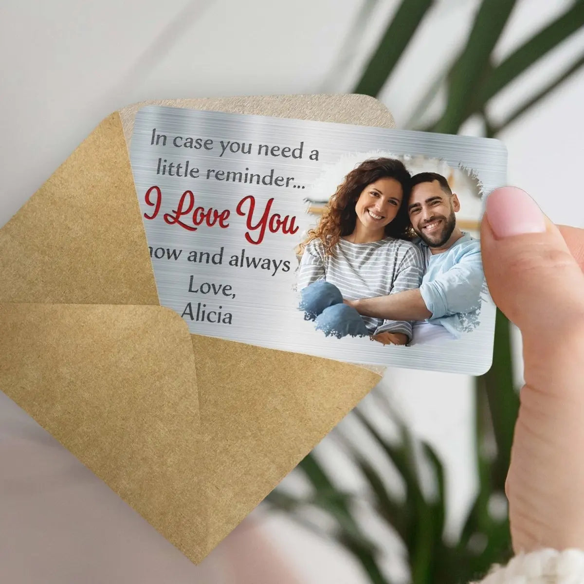 Couple - Custom Photo In Case You Need A Little Reminder - Personalized Aluminum Wallet Card Wallet Card The Next Custom Gift