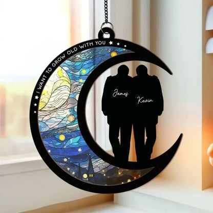 Couple - From Our First Breath Till Our Last Breath - Personalized Window Hanging Suncatcher Ornament Hanging Suncatcher Ornament The Next Custom Gift