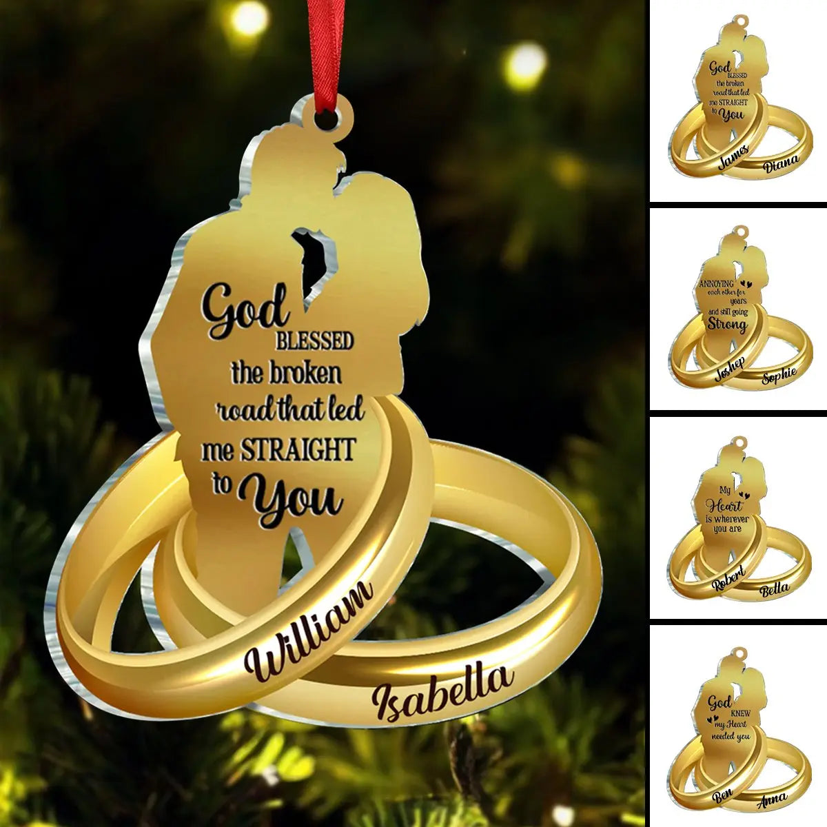 Couple - God Blessed The Broken Road That Led Me Straight To You - Personalized Ornament ornament The Next Custom Gift