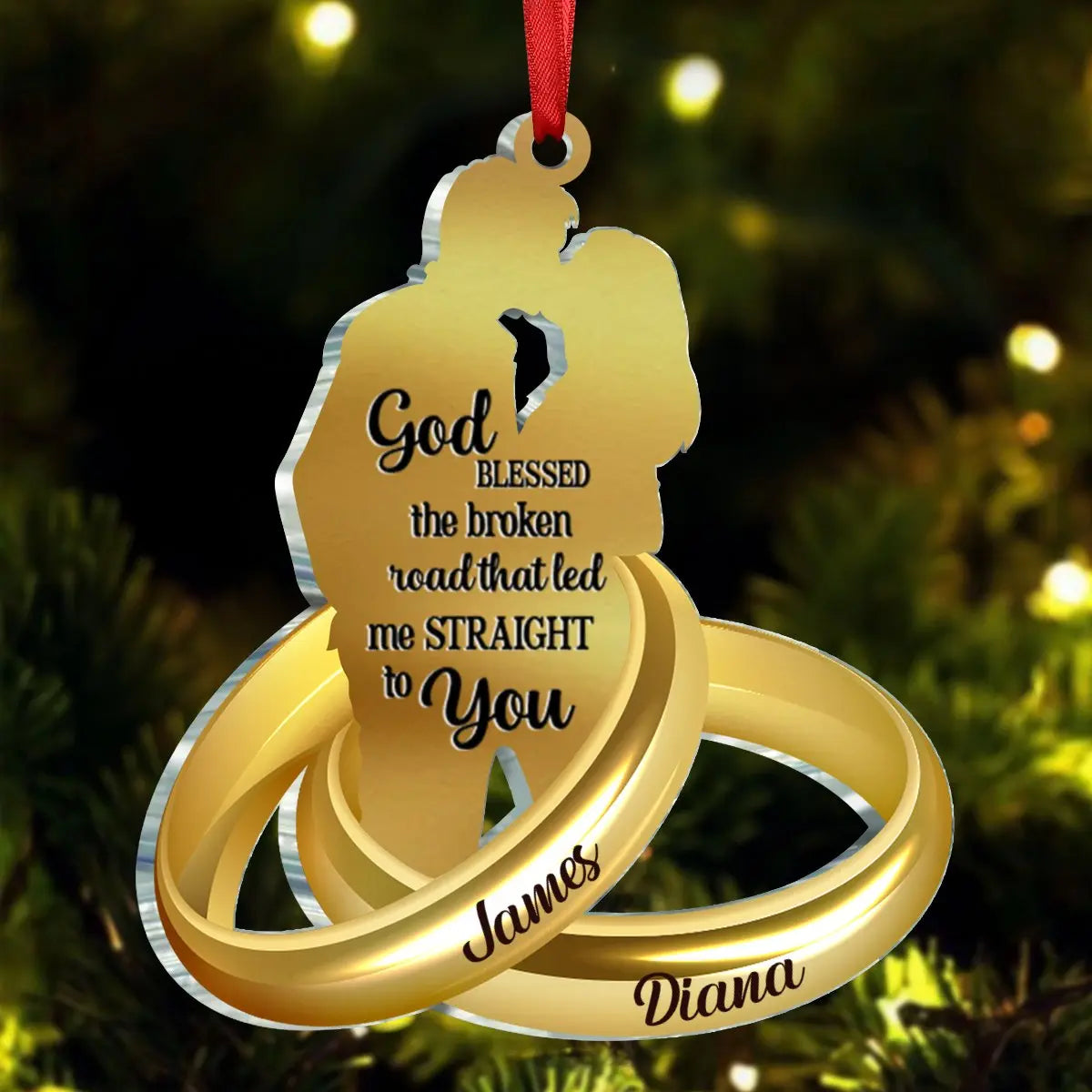 Couple - God Blessed The Broken Road That Led Me Straight To You - Personalized Ornament ornament The Next Custom Gift