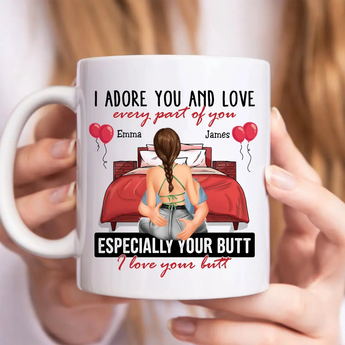 Couple - I Adore You And Love Every Part Of You - Personalized Mug