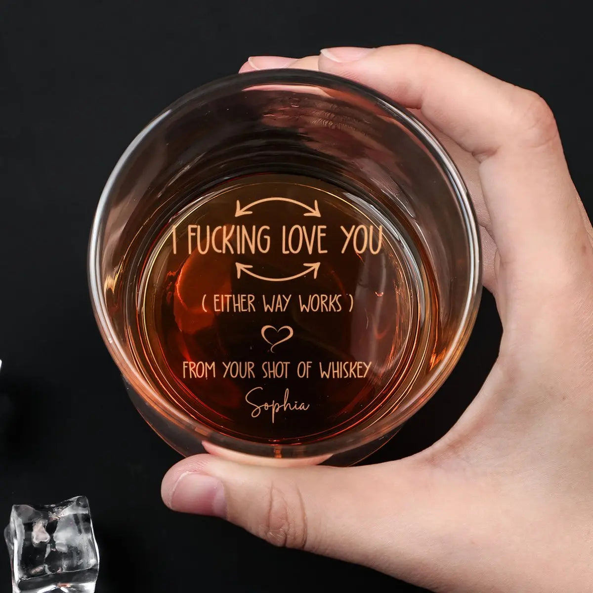 Couple- I F-king Love You - Personalized Engraved Whiskey Glass Whiskey Glass The Next Custom Gift