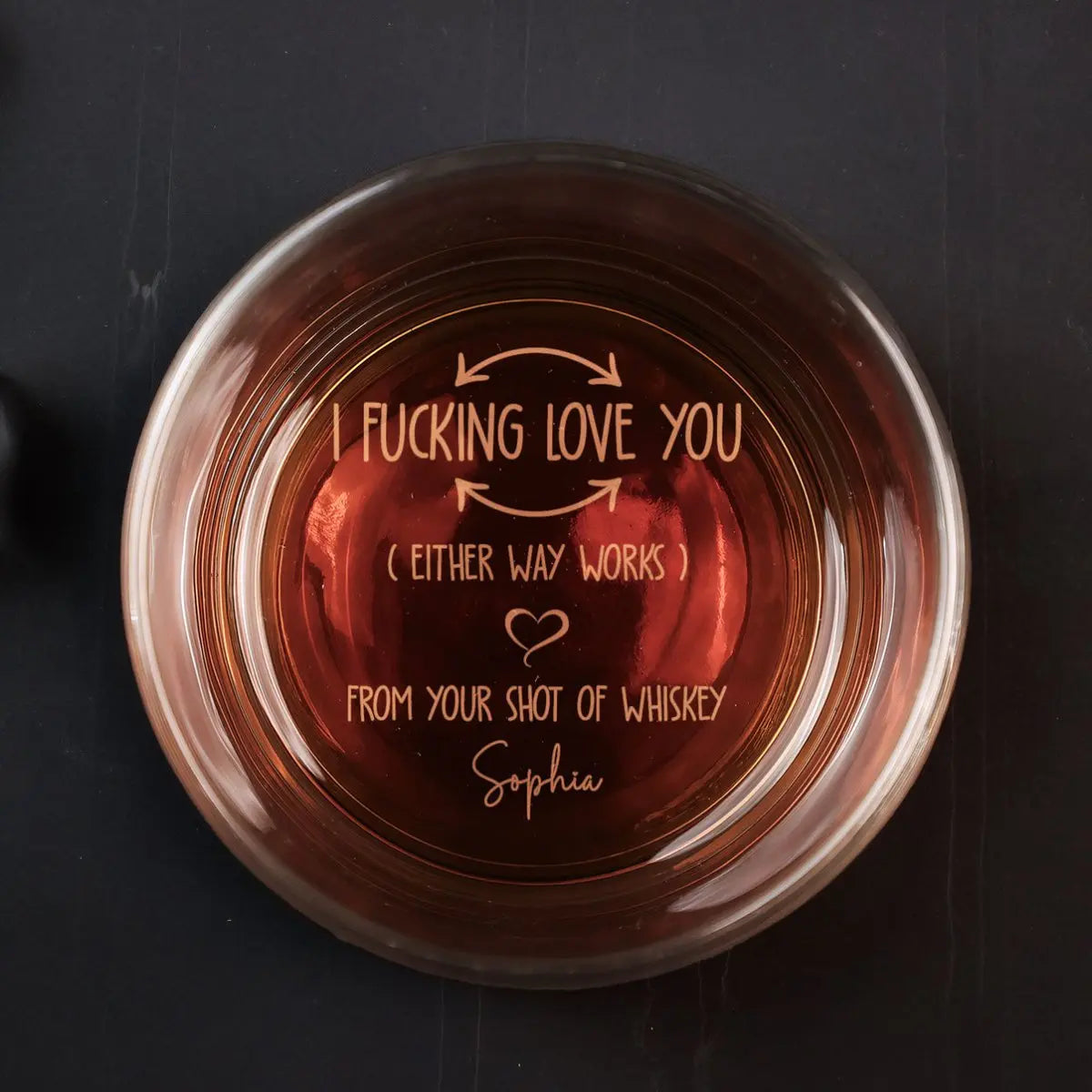 Couple- I F-king Love You - Personalized Engraved Whiskey Glass Whiskey Glass The Next Custom Gift