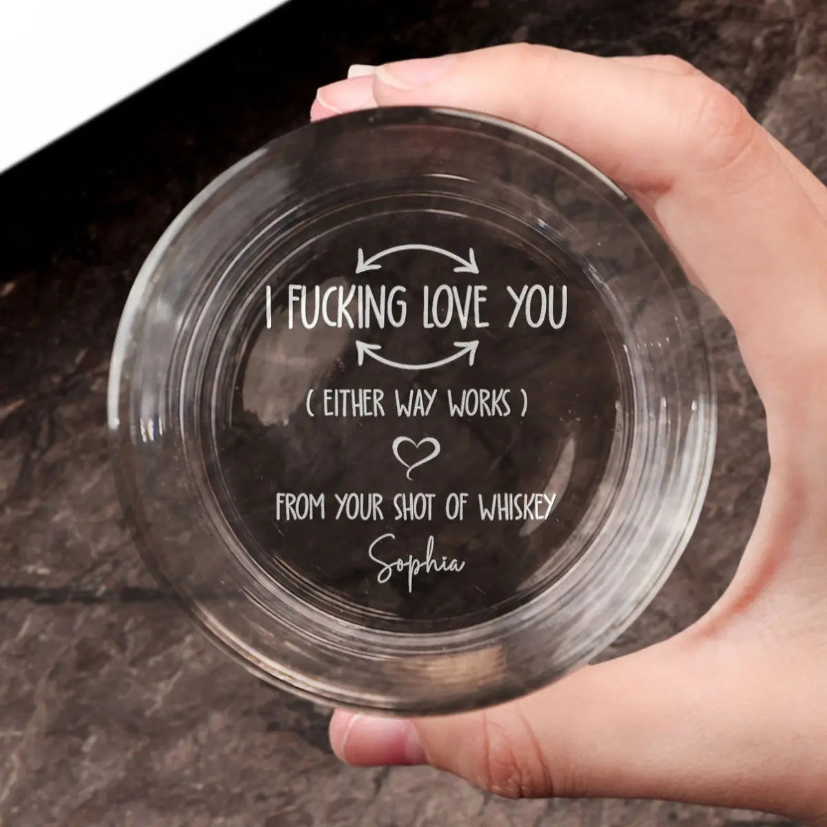 Couple- I F-king Love You - Personalized Engraved Whiskey Glass Whiskey Glass The Next Custom Gift