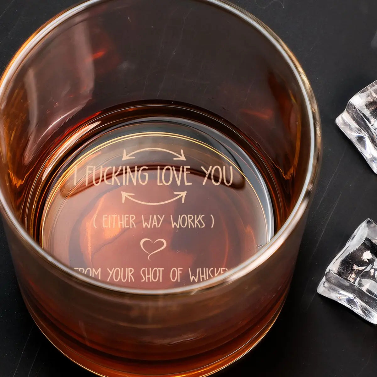 Couple- I F-king Love You - Personalized Engraved Whiskey Glass Whiskey Glass The Next Custom Gift