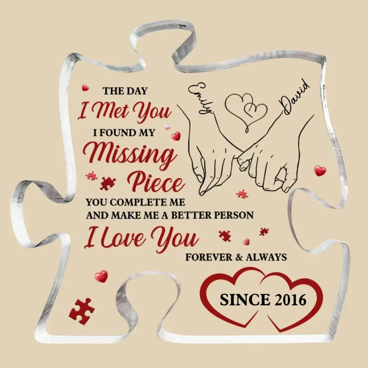 Couple - I Found My Missing Piece - Personalized Acrylic Plaque - The Next Custom Gift  Acrylic Plaque