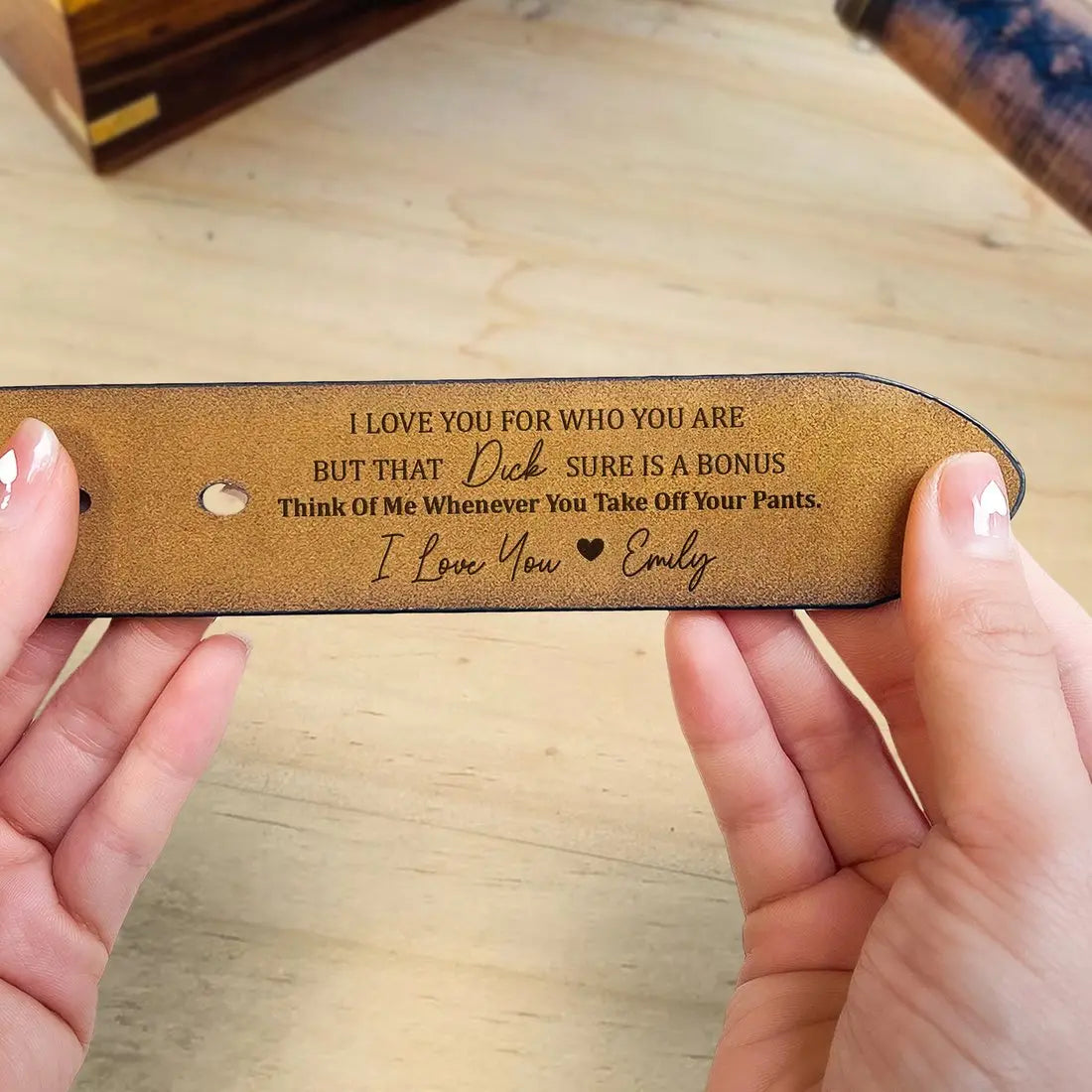 Couple - I Love You For Who You Are But That Sure Is A Bonus - Personalized Engraved Leather Belt (EE) Leather Belt The Next Custom Gift