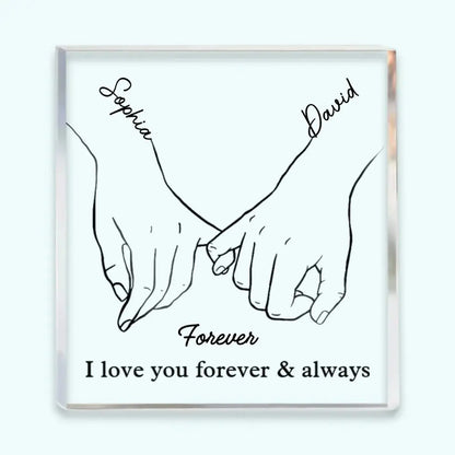 Couple - I Love You Forever & Always - Personalized Custom Square Shaped Acrylic Plaque Plaque The Next Custom Gift