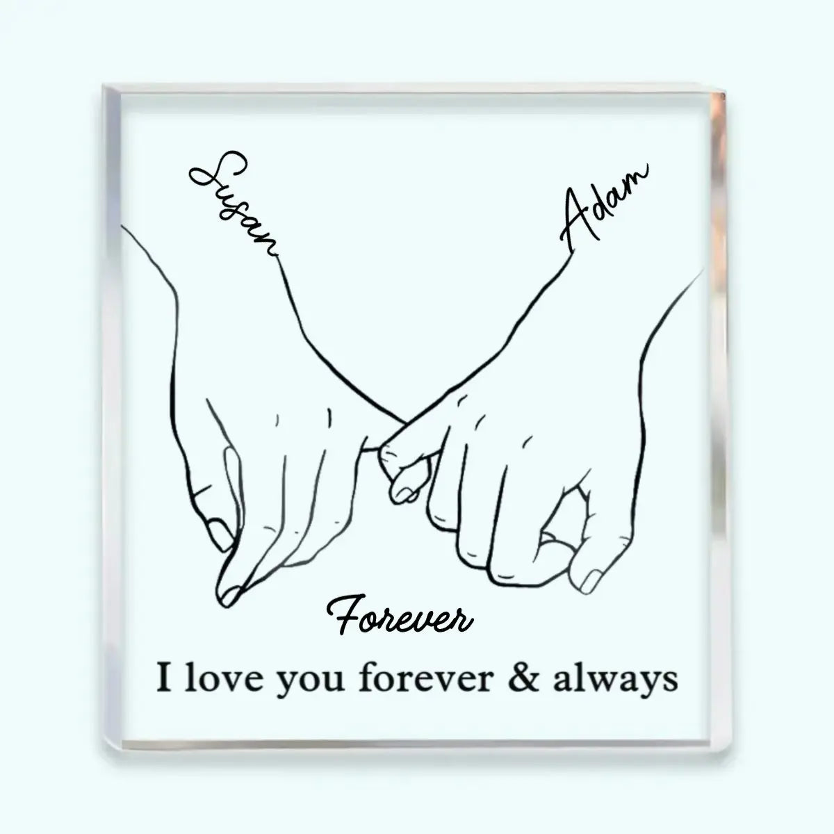 Couple - I Love You Forever & Always - Personalized Custom Square Shaped Acrylic Plaque Plaque The Next Custom Gift