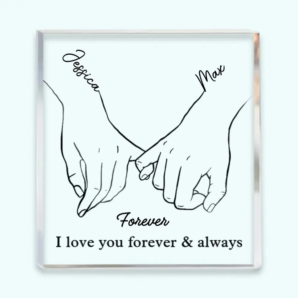 Couple - I Love You Forever & Always - Personalized Custom Square Shaped Acrylic Plaque Plaque The Next Custom Gift