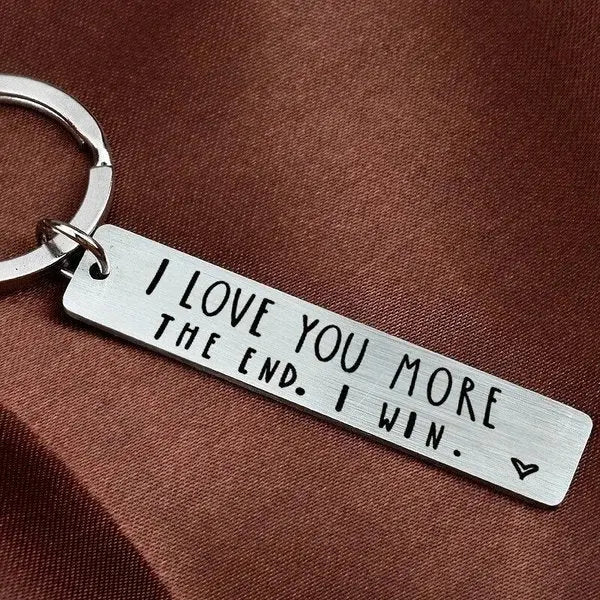 Couple - I Love You More The End I Win - Personalized Stainless Steel Keychain Stainless Steel Keychain The Next Custom Gift