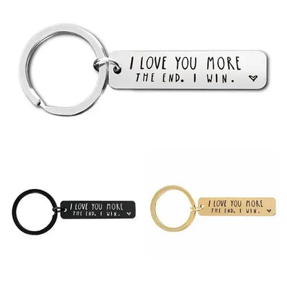 Couple - I Love You More The End I Win - Personalized Stainless Steel Keychain Stainless Steel Keychain The Next Custom Gift