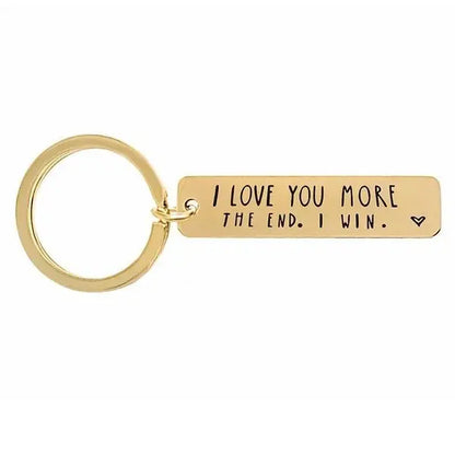 Couple - I Love You More The End I Win - Personalized Stainless Steel Keychain Stainless Steel Keychain The Next Custom Gift