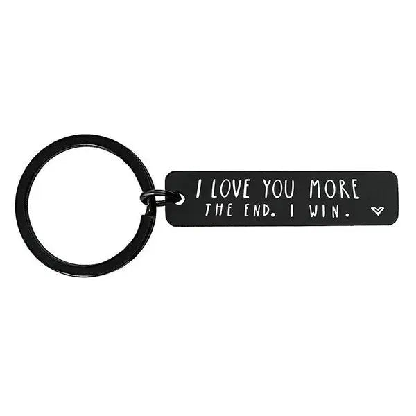 Couple - I Love You More The End I Win - Personalized Stainless Steel Keychain Stainless Steel Keychain The Next Custom Gift