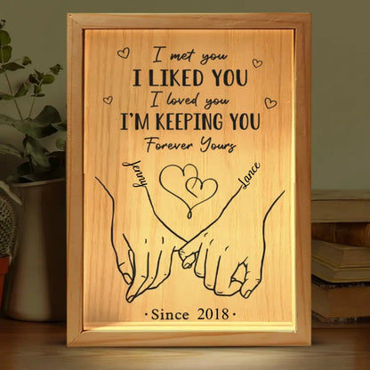 Couple - I'm Keeping You Forever Yours - Personalized Wooden Plaque - The Next Custom Gift  Frame Light Box