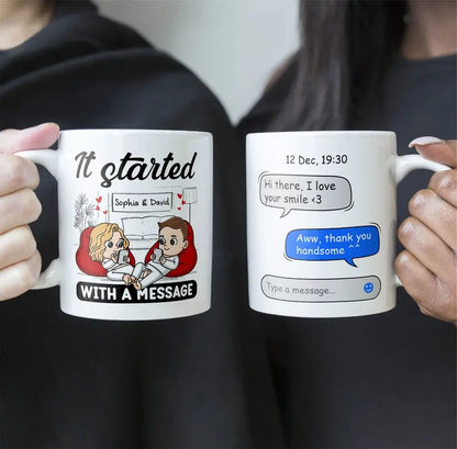 Couple - It Started With A Message - Personalized Mug - The Next Custom Gift  Mug