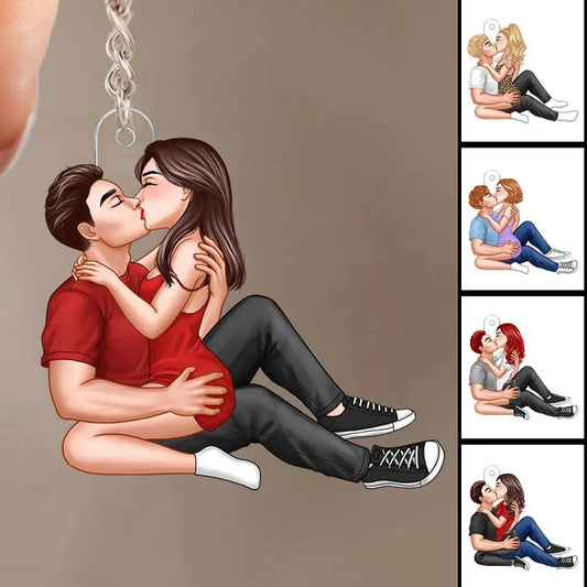 Couple - Kissing Couple - Personalized Keychain Keychain The Next Custom Gift