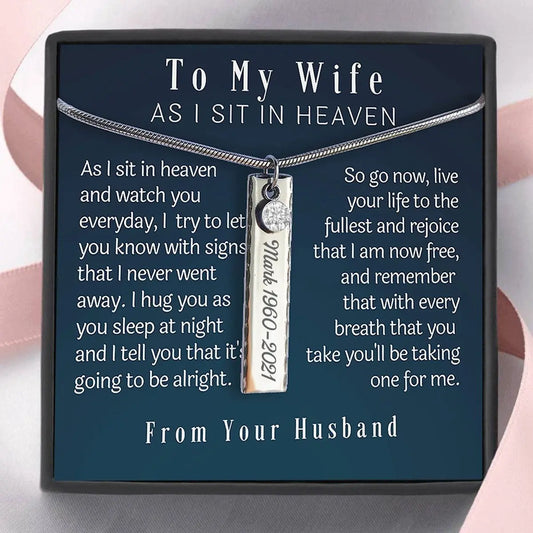 Couple - Loss of Husband Gift for Wife - Personalized Necklace (TL) Necklace The Next Custom Gift