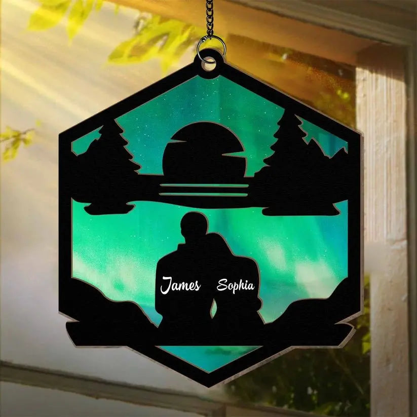 Couple - Sweet Couple - Personalized Window Hanging Suncatcher Ornament Hanging Suncatcher Ornament The Next Custom Gift