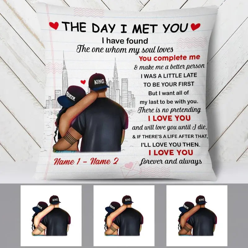 Couple  - The Day I Met You Pillow - Personalized Pillow Pillow The Next Custom Gift