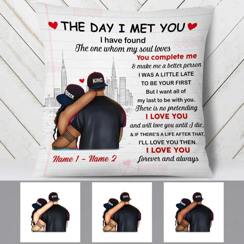 Couple  - The Day I Met You Pillow - Personalized Pillow Pillow The Next Custom Gift