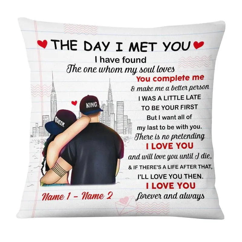 Couple  - The Day I Met You Pillow - Personalized Pillow Pillow The Next Custom Gift