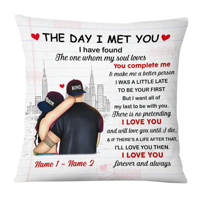 Couple  - The Day I Met You Pillow - Personalized Pillow Pillow The Next Custom Gift