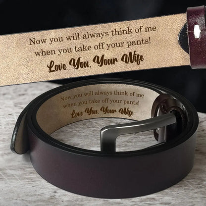 Couple - To Husband Boyfriend - Personalized Engraved Leather Belt Leather Belt The Next Custom Gift