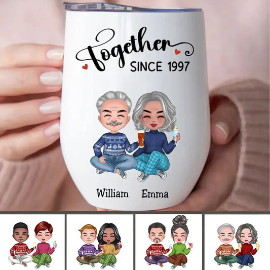 Couple - Together Since - Personalized Wine Tumbler Wine Tumbler The Next Custom Gift