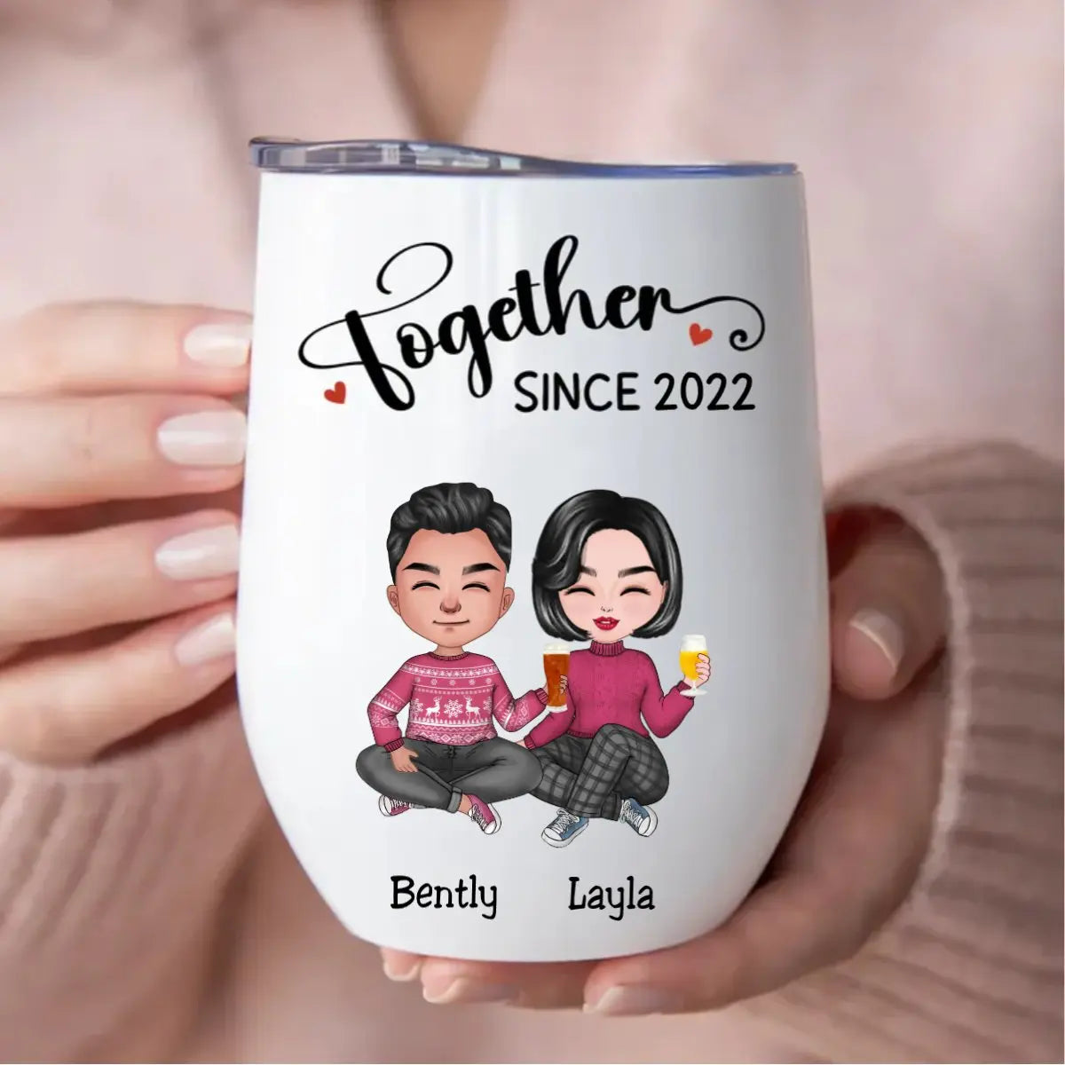 Couple - Together Since - Personalized Wine Tumbler Wine Tumbler The Next Custom Gift