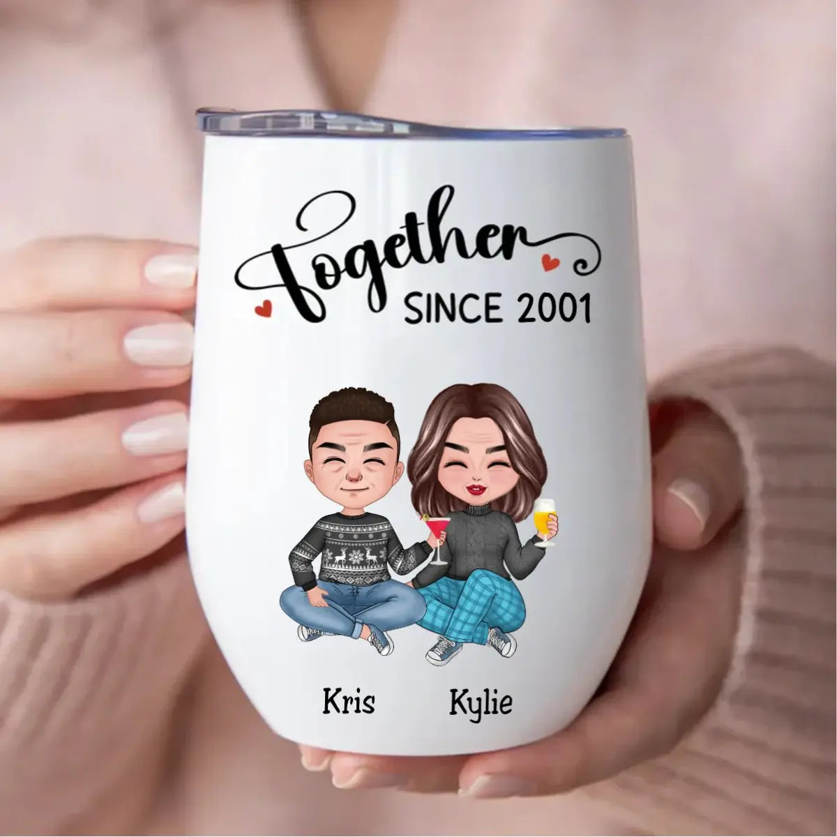 Couple - Together Since - Personalized Wine Tumbler Wine Tumbler The Next Custom Gift