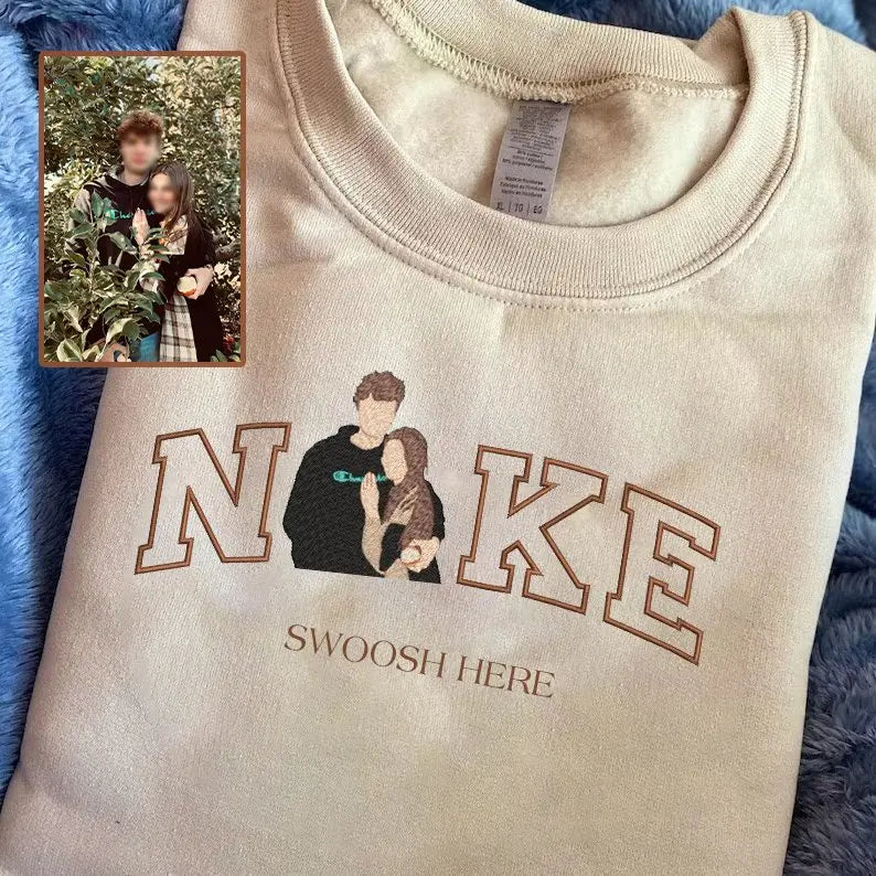 Couple - Valentine Embroidered NKE - Personalized T-shirt, Hoodie, Sweatshirt Shirts & Tops The Next Custom Gift