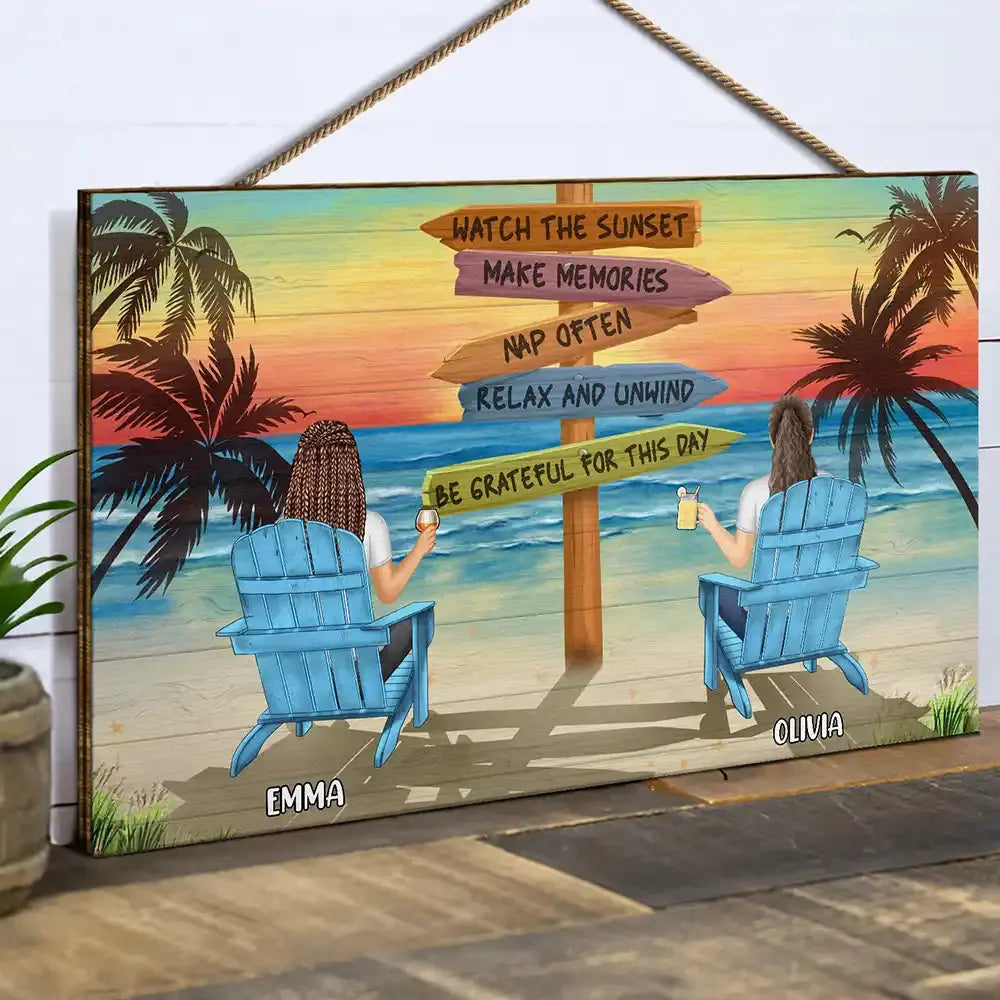 Couple Watch The Sunset Nap Often - Personalized Wood Rectangle Sign Poster The Next Custom Gift