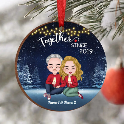 Couple - We Are Together - Personalized Circle Ornament - Christmas Gift For Couple, Spouse, Lover, Husband, Wife, Boyfriend, Girlfriend