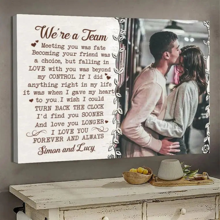 Couple - We're A Team Custom Photo - Personalized Canvas Canvas The Next Custom Gift