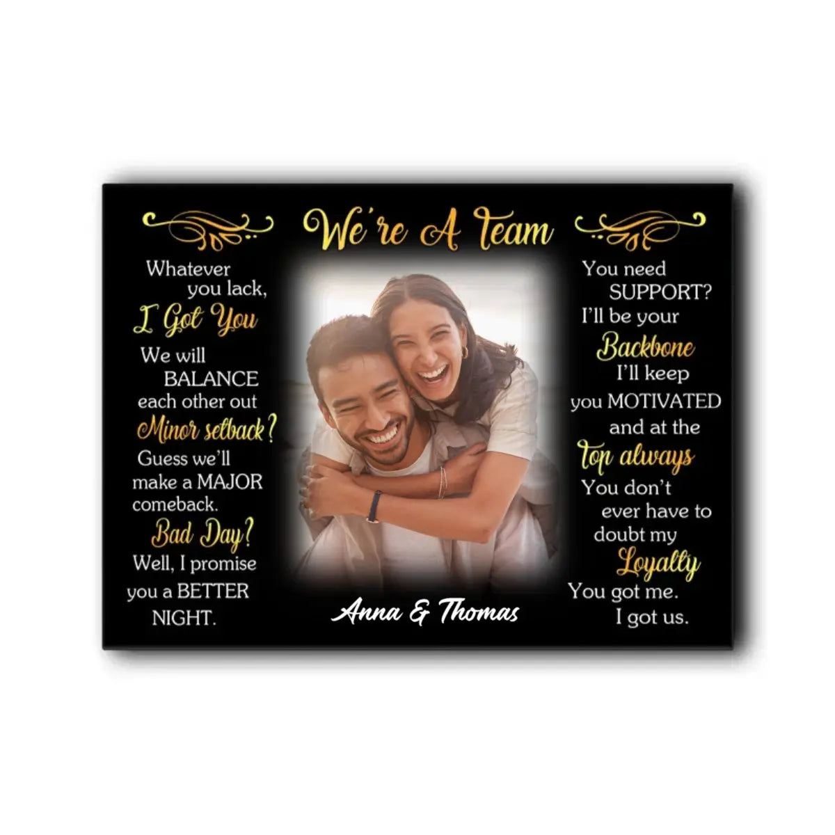 Couple -  Whatever You Lack We're A Team - Personalized Canvas Poster The Next Custom Gift